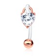 CZ Heart S316L Intimate Piercing INTP-05